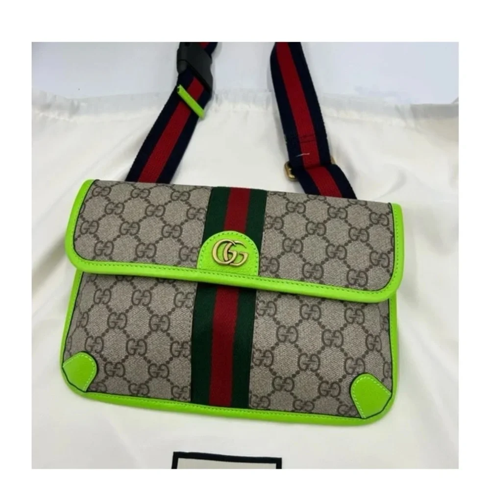 Gucci GG Supreme OPHIDIA belt bag adjustable 80 cm made in Italy - Picture 2 of 6